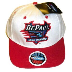 DePaul Blue Demons University Eclipse Mens Snapback hat Cap New Ncaa White Red
